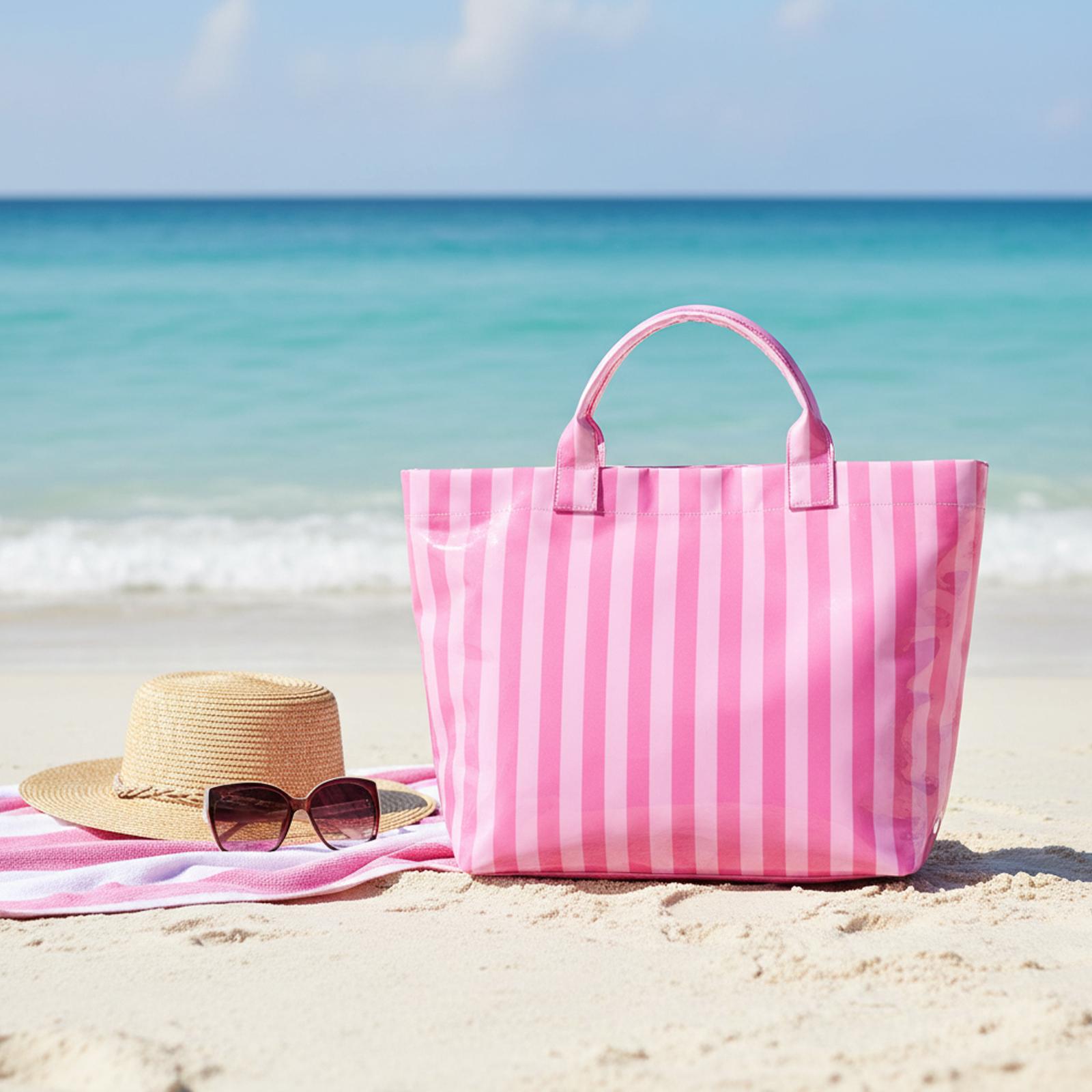 Women'S Bags Handbags - กระเป๋าโท้ทกันน้ำลายทางขนาดใหญ่สำหรับผู้หญิง กระเป๋าสะพายไหล่สำหรับเดินทางช่วงสุดสัปดาห์และชายหาด พร้อมช่องใส่ของด้านในสำหรับใส่แล็ปท็อปและของใช้ในชีวิตประจำวัน
